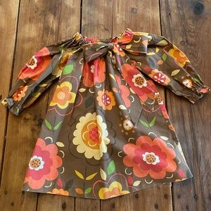 Girl's Brown Floral Dress